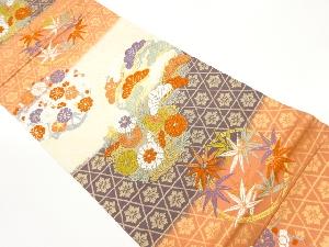 唐織松竹梅・花輪模様織り出し袋帯